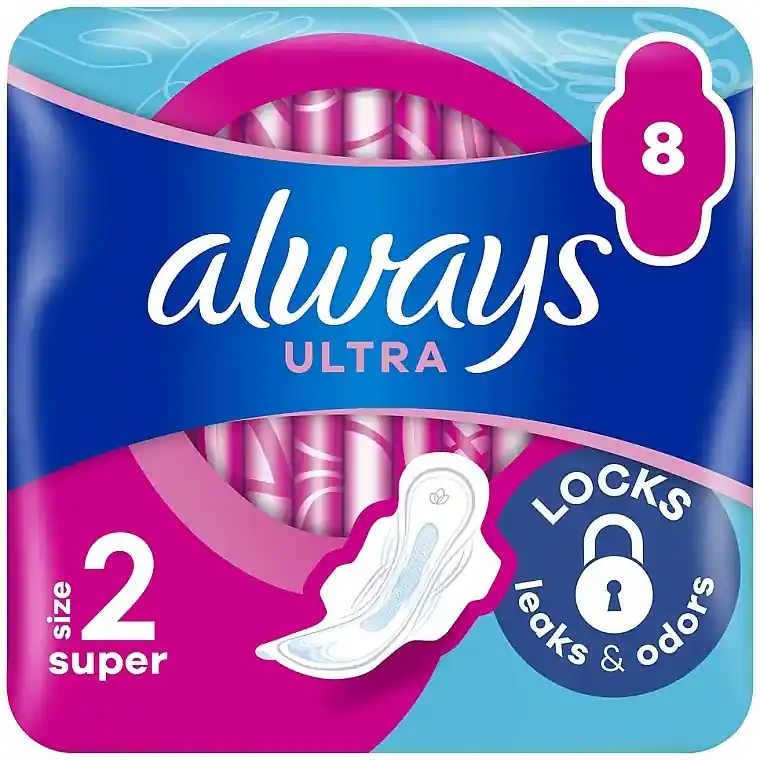 Sanitary Pads, Size 2, 8 pcs. - Bath and Body