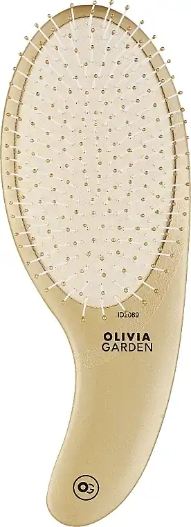 Massage Hair Brush, artificial bristles, gold - Accessories