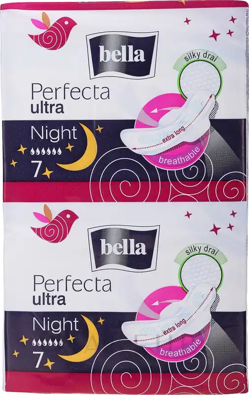 Sanitary Pads Perfecta Ultra Night Silky Drai, 7+7 pcs - Bath and Body
