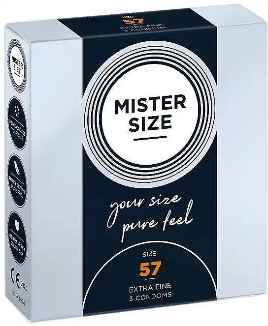 Latex Condoms, size 57, 3 pcs - Health & Care