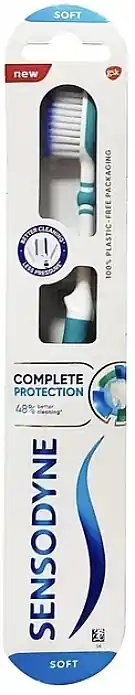 Toothbrush with Soft Bristles, Turquoise - Bath and Body