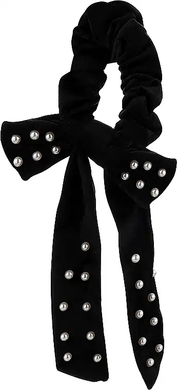 Scrunchie 417404, black velvet with pearls - Accessories
