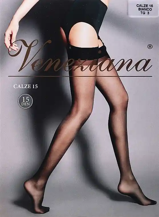 Women's Stockings "Calze" 15 Den, bianco - Clothes