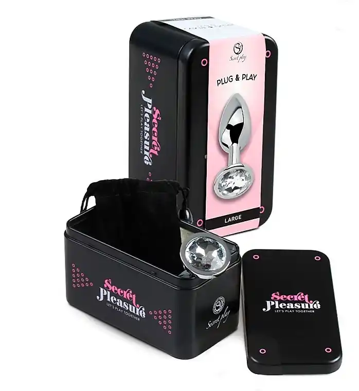 Metal Anal Plug, 6153T, Clear, Size L - Health & Care