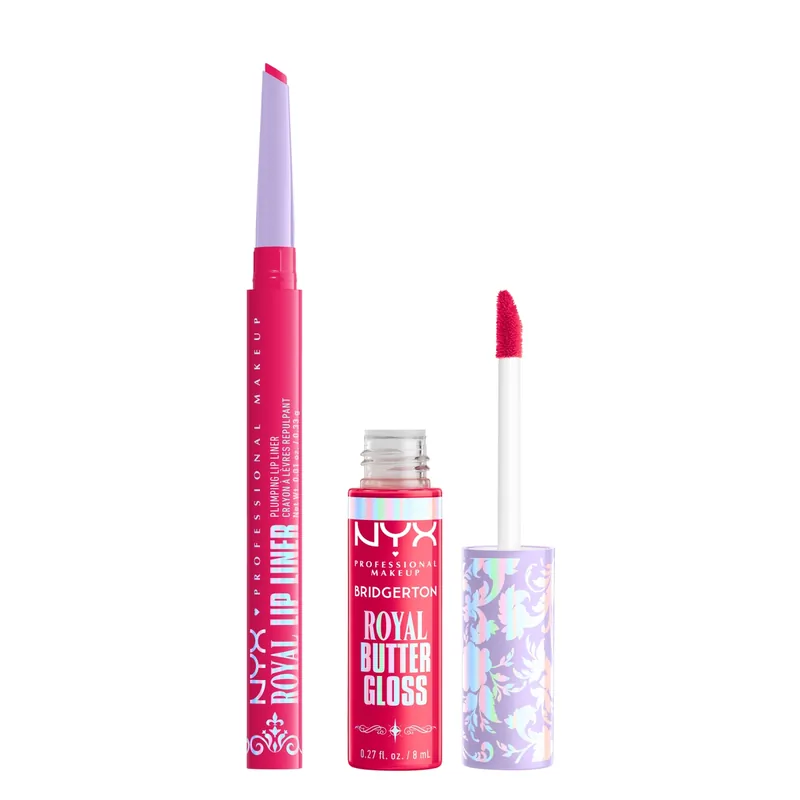 NYX Professional Makeup Bridgerton Royal Treasures 2 Piece Lip Kit (gloss/8ml+liner/0.33g)
