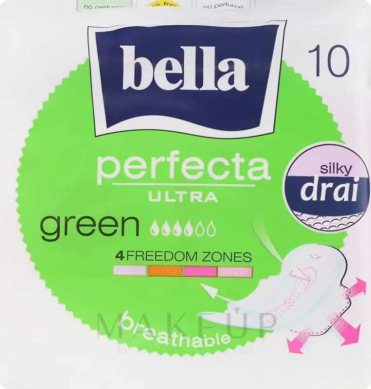 Sanitary Pads Perfecta Green Drai Ultra, 10 pcs - Bath and Body