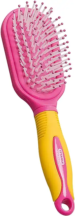 Kids Massage Hair Brush, yellow-pink