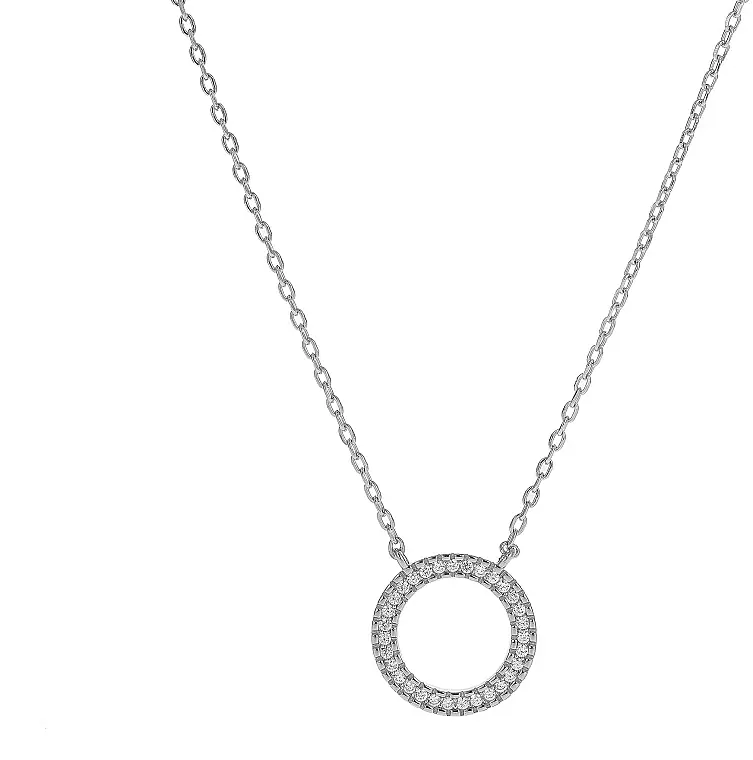 Sparkling Silver Necklace 'Ring' - Costume jewelry