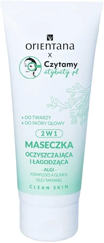 2-in-1 Face Cleansing Mask with 4 Clay Type, Seaweed & Tamanu Oil
