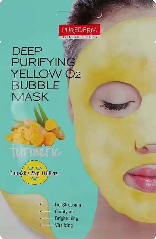 Deep Face Cleansing Oxygen Mask "Turmeric" - Skin Care Products