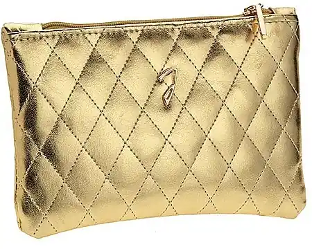 Medium Quilted Makeup Bag, gold - Accessories