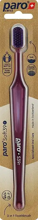 Toothbrush S39, cherry with dark purple bristles - Bath and Body