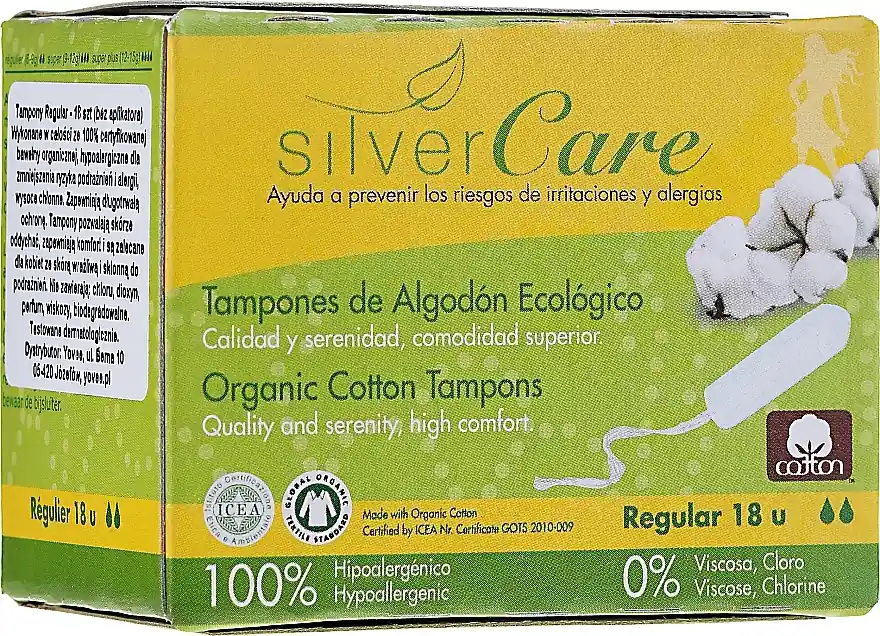 Organic Cotton Tampons "Regular ", 18 pcs - Bath and Body