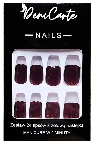 Square Nail Tips, 24 pcs. - Nails