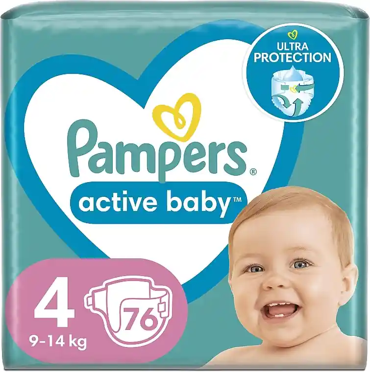 Diapers 'Active Baby' 4 (9-14 kg), 76 pcs