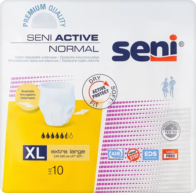 XL diapers-briefs for adults, 120-160 cm, 10 pcs