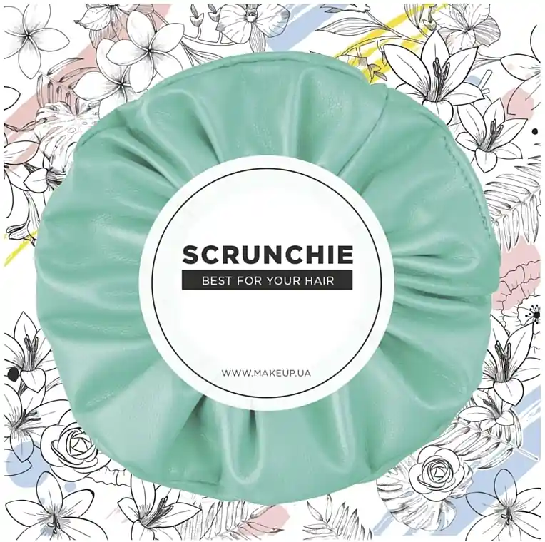 Faux Leather Classic Scrunchie, mint - Accessories