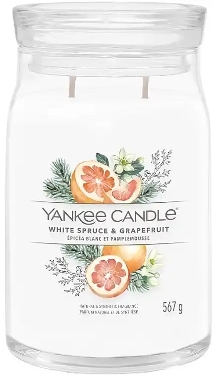 White Spruce & Grapefruit Scented Candle in Jar, 2 wicks - Bath and Body