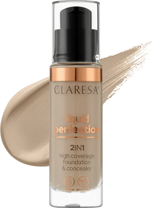 Claresa Liquid Perfection 2in1 High Coverage Foundation & Concealer - Makeup