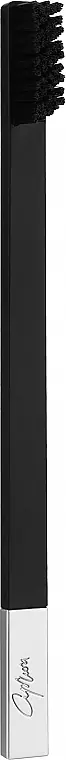 Soft Toothbrush, matte black with silver cap - Bath and Body