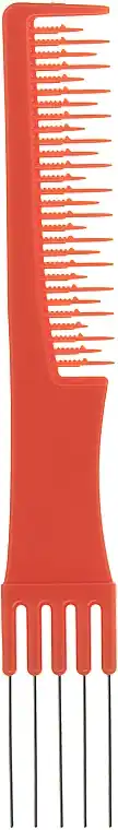 Hair Comb 60205, with fork, orange - Accessories