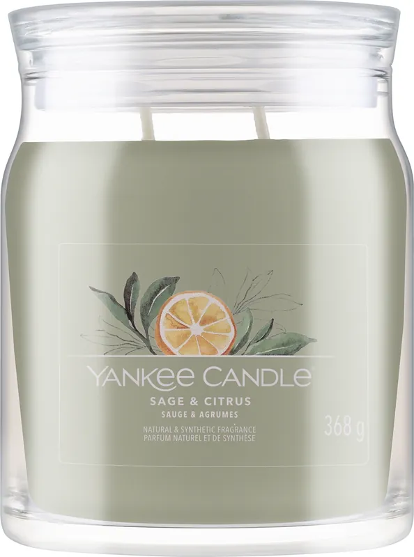 Scented Candle in Jar 'Sage & Citrus', 2 wicks - Bath and Body