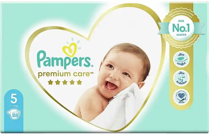 Pampers Premium Care Diapers Size 5 (Junior), 11-16kg, 88 pcs