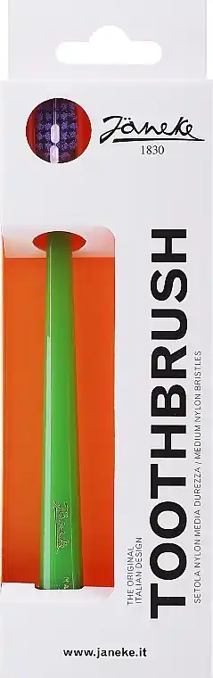 Medium Toothbrush, green with purple bristles - Bath and Body