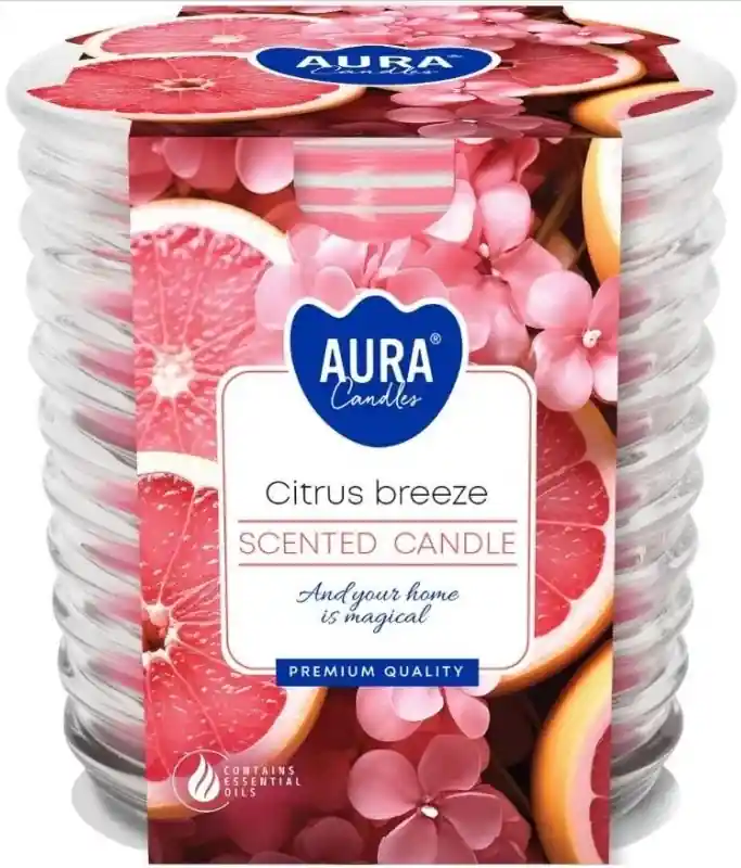 Citrus Breeze Scented Candle in Glass - Bath and Body