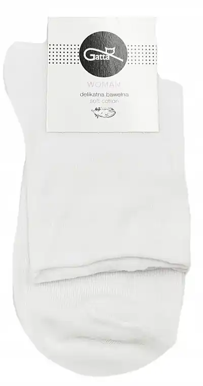 Cropped Women Socks 'Soft Cotton' W.001, white - Clothes