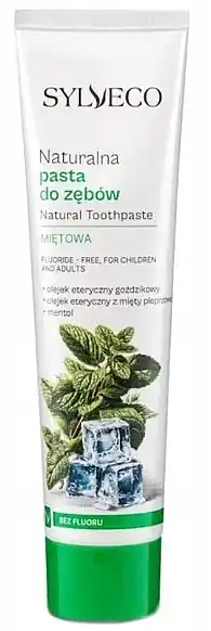 Natural mint-flavored toothpaste, fluoride-free