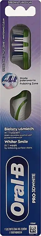 Whitening Toothbrush, Medium Bristle, Green - Bath and Body