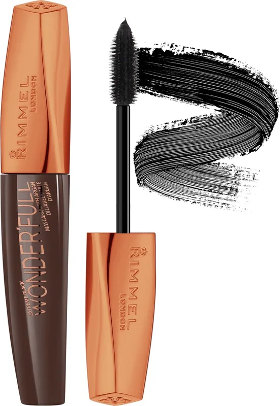 Rimmel WonderFull With Argan Oil Extreme Black Mascara - Makeup