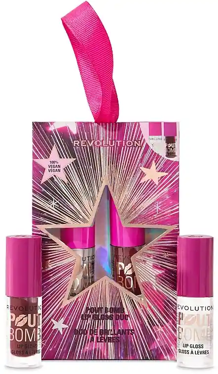Makeup Revolution Pout Bomb Lip Gloss Duo Set (lip/gloss/2x1.4ml)