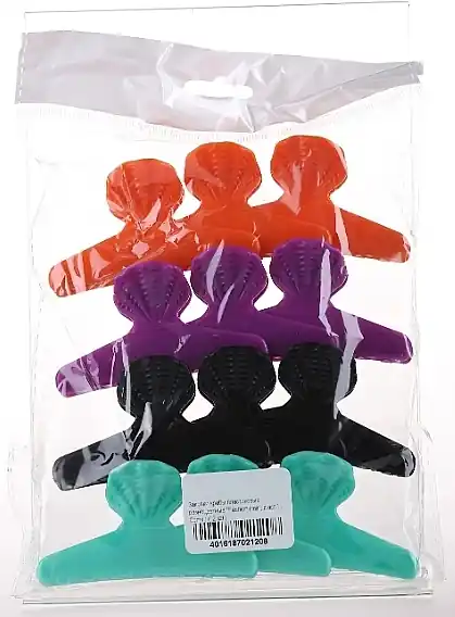 Plastic Claw Clips 'Fashion Hair', orange + green + black + purple - Accessories