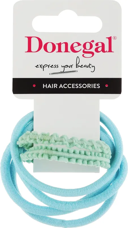 Hair ties FA-5665, light blue 4 pcs. + turquoise 2 pcs.