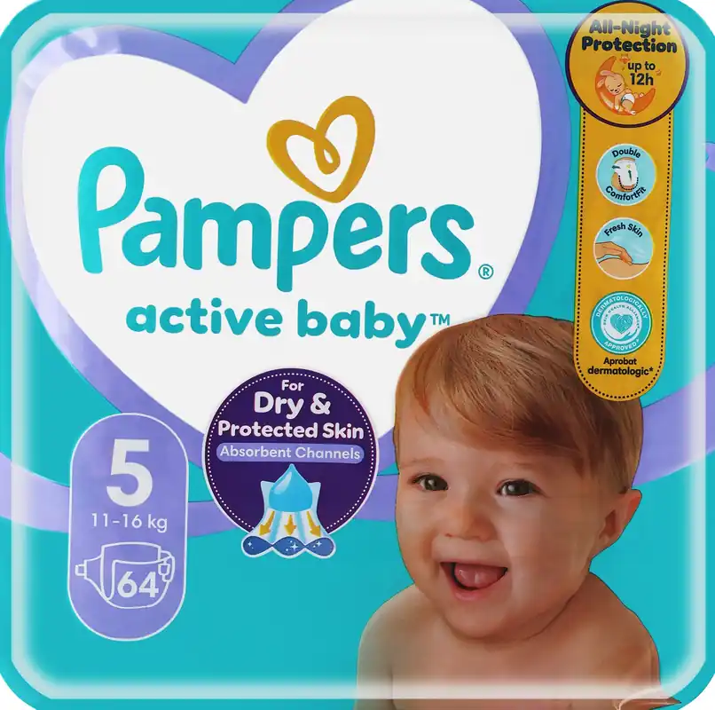 Diapers 'Active Baby' 5 (11-16 kg), 64 pcs