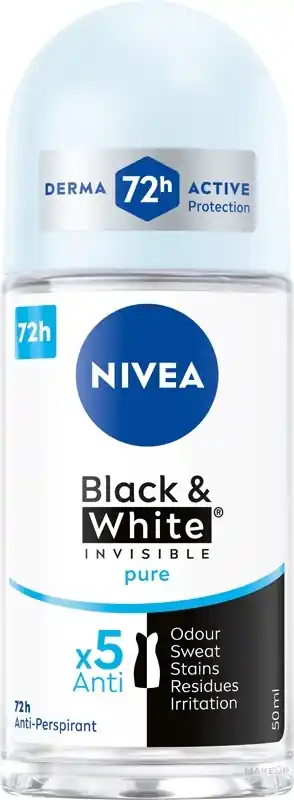 Roll-on Deodorant Antiperspirant "Black & White Invisible Protection PURE"