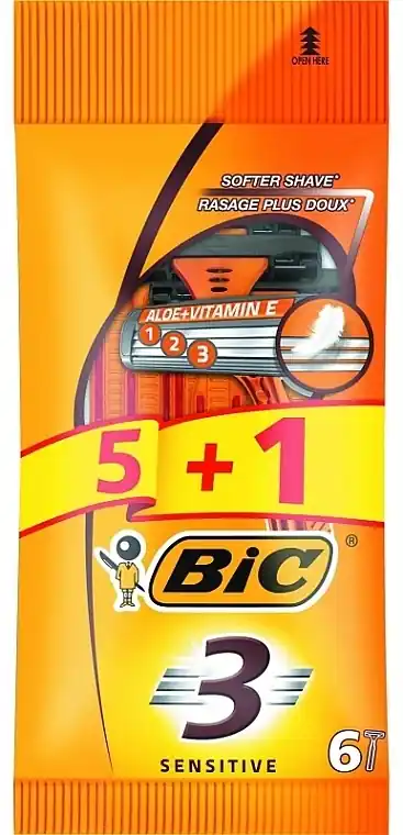 Sensitive 3 Razor for Men, 6 pcs