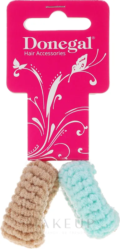 Elastic Hair Brush, 2 pcs, brown & mint - Accessories