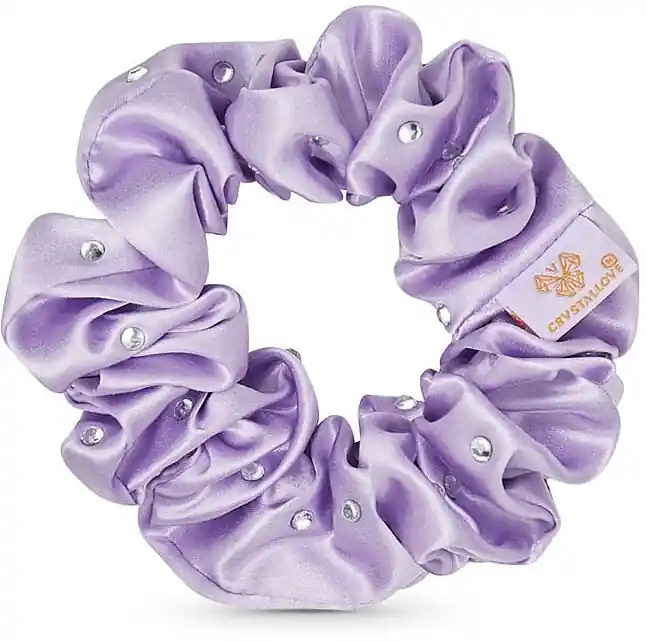 Silk Scrunchie with Crystals, lilac - Accessories