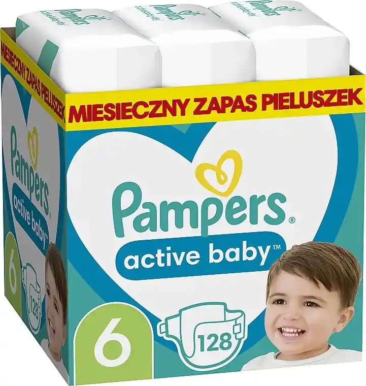 Active Baby 6 (13-18 kg), 128 pcs