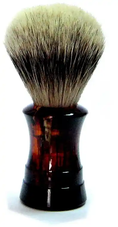 Shaving Brush with Badger Fiber, plastic, dark brown - Men