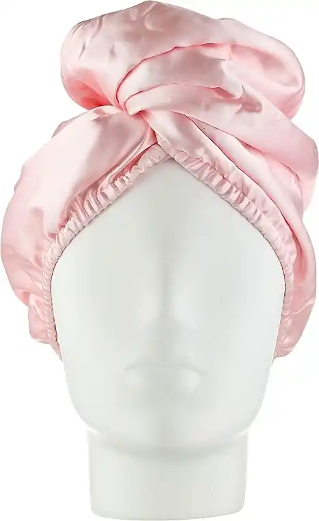 Double-Sided Satin Hair Towel, pink