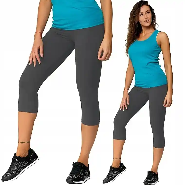 Classic Women's 3/4 Leggings, Gray - Clothes