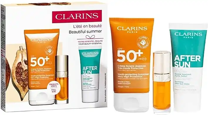 Clarins Beautiful Summer (b/cr/50ml + b/balm/30ml + l/oil/7ml) - Makeup