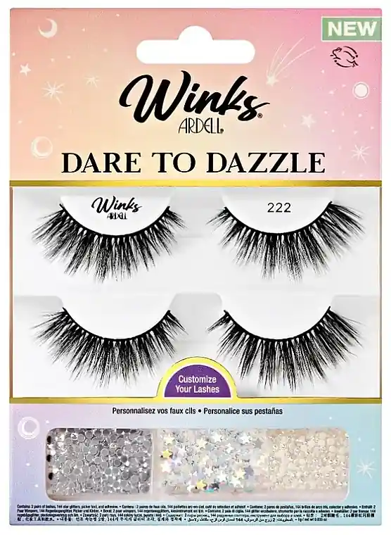Ardell Dare To Dazzle Lash Kit 222 (lashes/4pc+clay/1g+apple/1pcs+acc) - Makeup