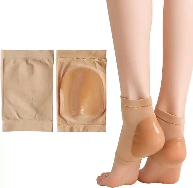 Rejuvenating Gel Heel Socks for Heel Spurs, Beige, 2 Pieces - Bath and Body