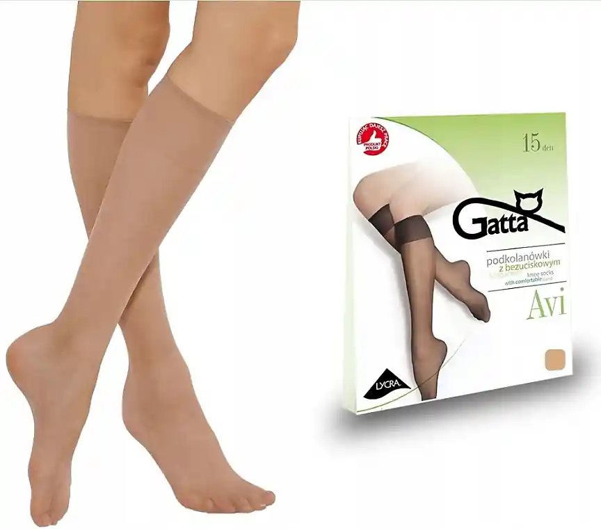 Women Knee Socks 'AVI', 2 pairs, 15 Den, daino - Clothes