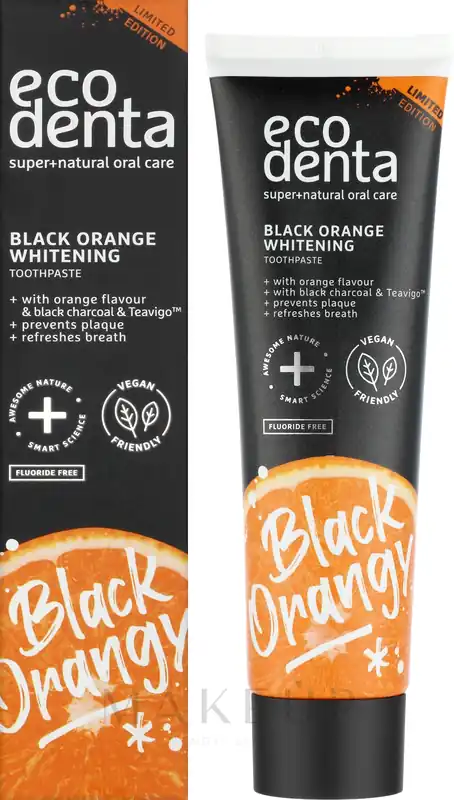 Whitening Charcoal Toothpaste with Orange Flavor, fluoride-free
